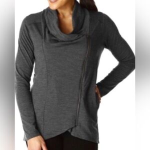 Ibex Freya Cardigan Sweater Gray Merino Wool Zip Women’s Medium